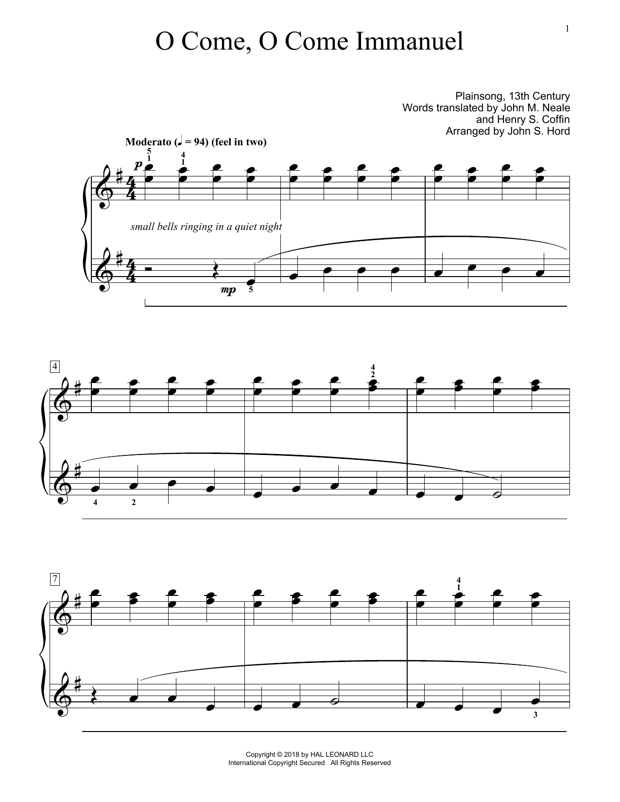 Product picture to: O Come, O Come Immanuel (arr. John S. Hord)