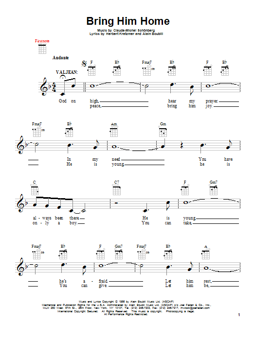 Product gallery: Page 1 of 1 Bring Him Home, Claude-Michel Schonberg