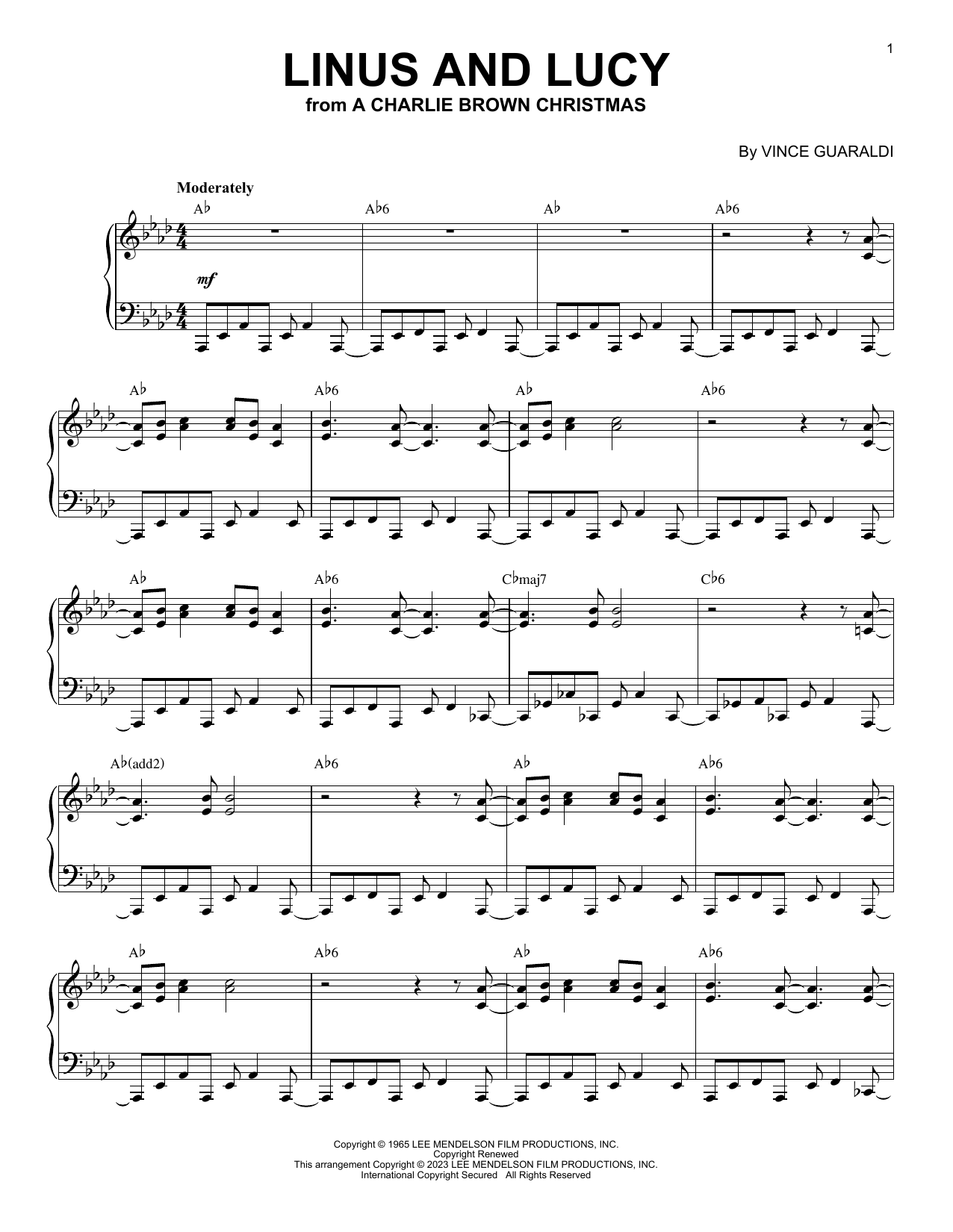 Product picture to: Linus And Lucy [Jazz version] (arr. Brent Edstrom)