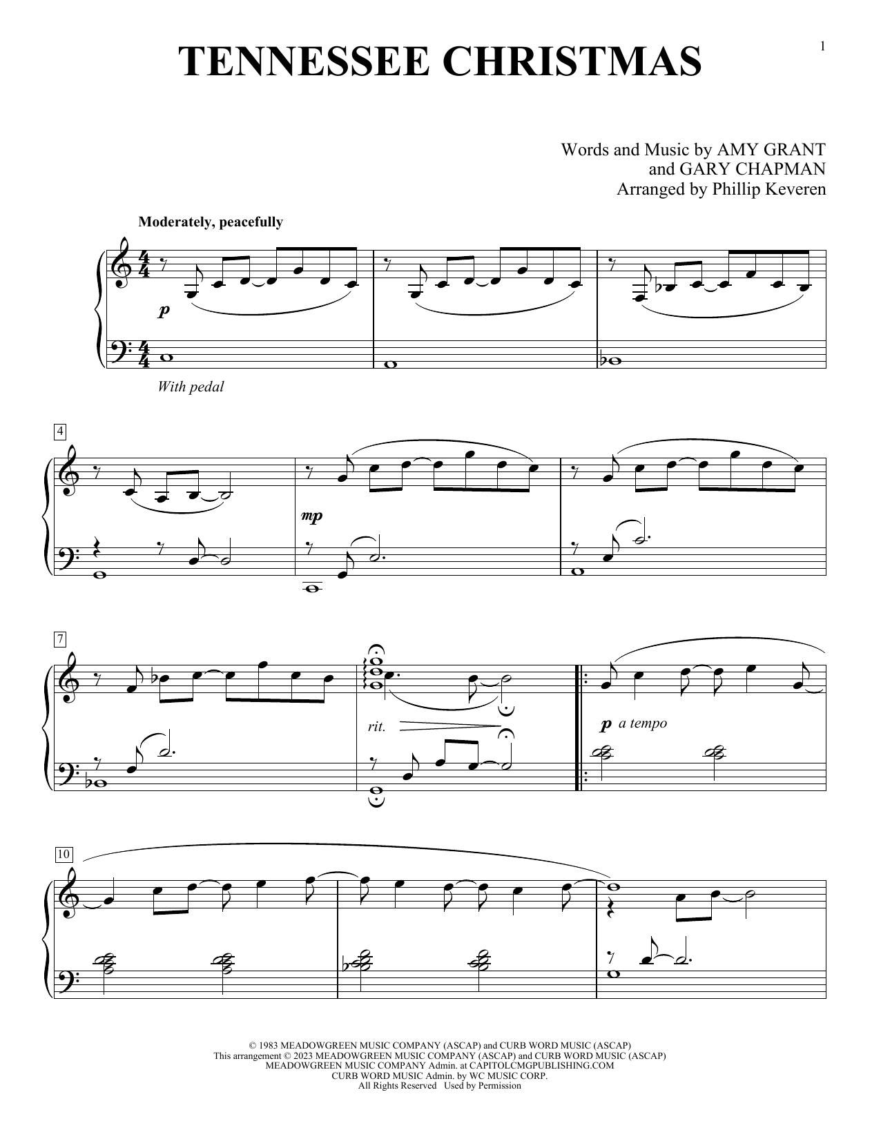 Produktbild zu: Tennessee Christmas (arr. Phillip Keveren)