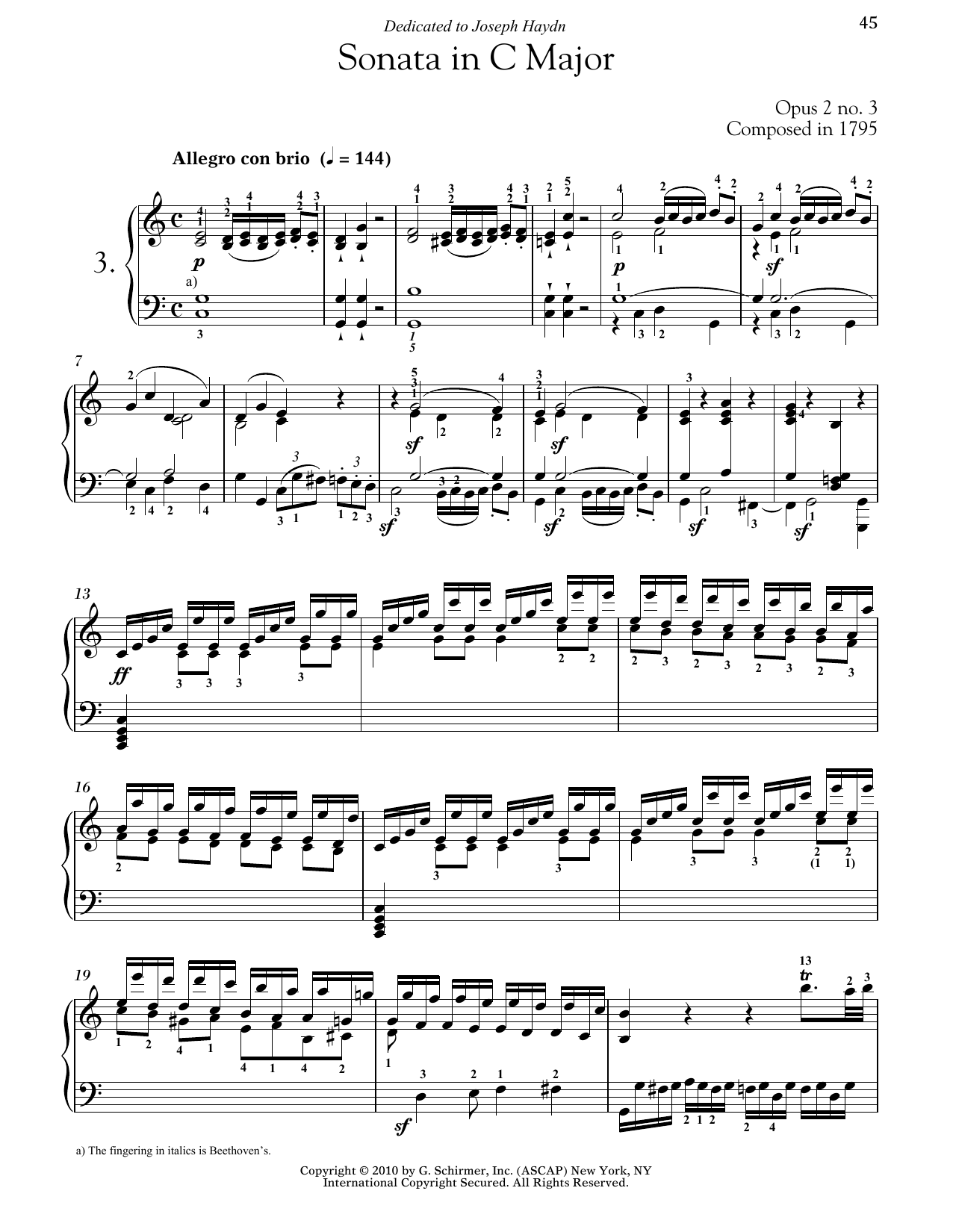 Product gallery: Page 1 of 1 Piano Sonata No. 3 In C Major, Op. 2, No. 3, Ludwig Van Beethoven