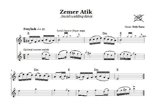 Produktgalerie: Seite 1 von 1 Zemer Atik (Jewish Dance), Folk Tune, Melodieinstrument