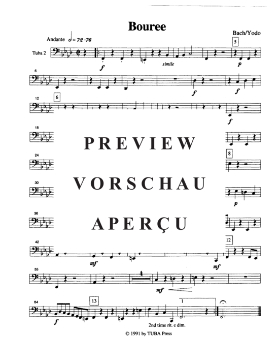 Product gallery: Page 19 of 19 Sarabande and Bouree , , (Tuba Quartett EETT)