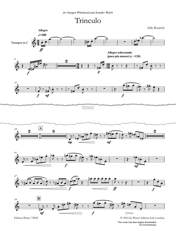 Produktgalerie: Seite 1 von 1 Trinculo, Sally Beamish, Klavier, Trompete