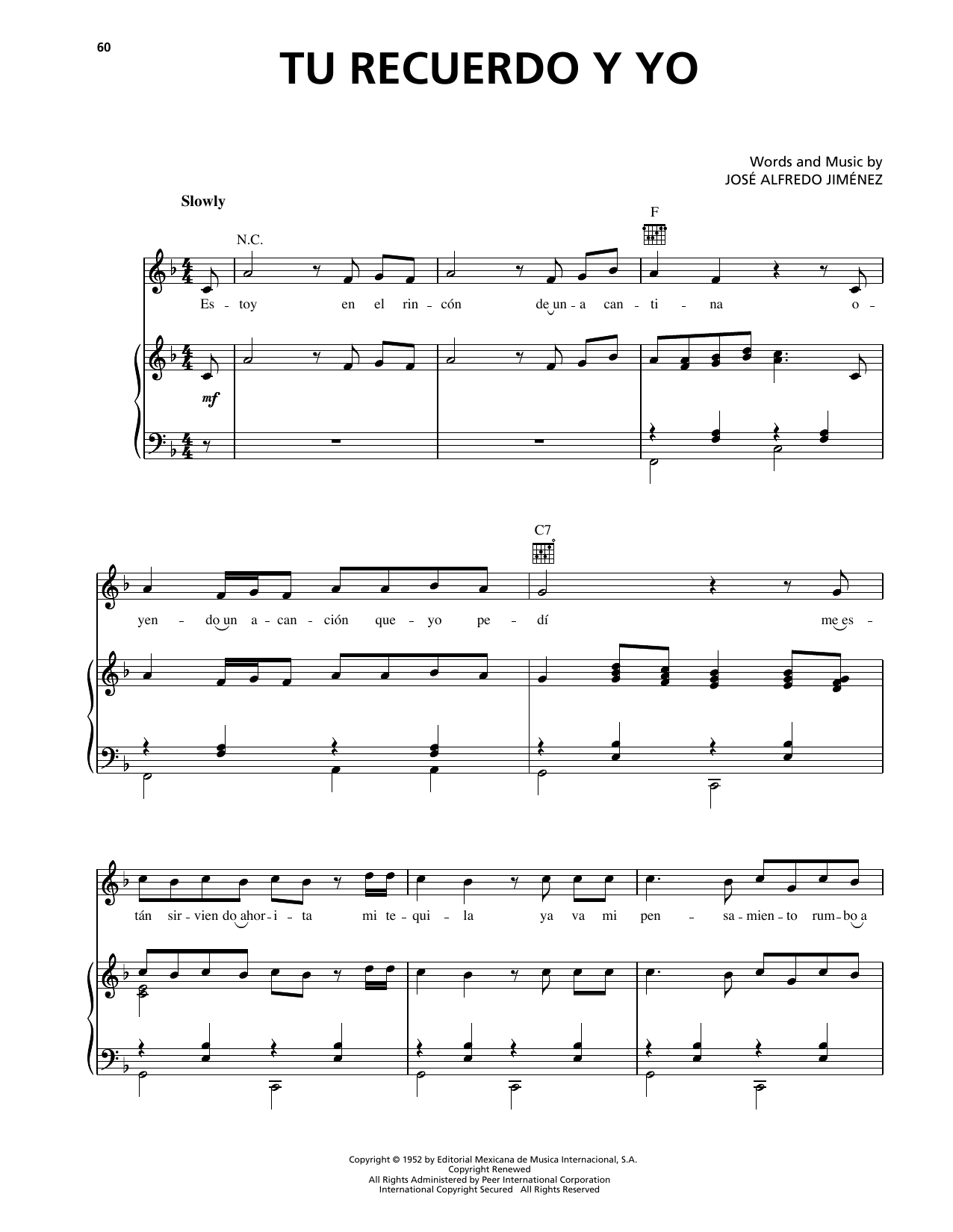 Produktgalerie: Seite 1 von 1 Tu Recuerdo Y Yo, Jose Alfredo Jimenez, Gesang, Gitarre, Klavier