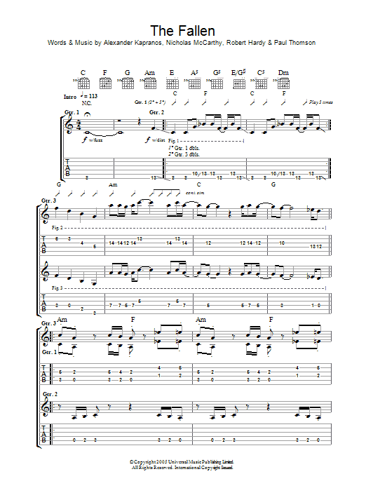 Produktgalerie: Seite 1 von 1 The Fallen, Franz Ferdinand, Gitarre