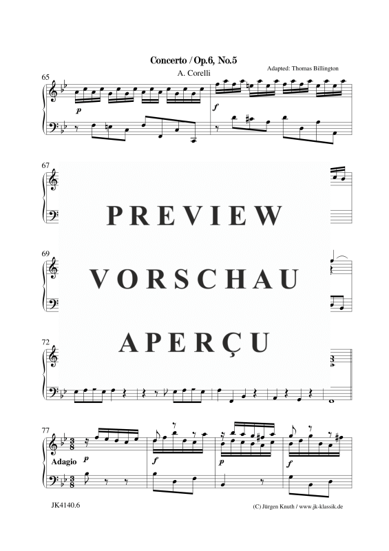 gallery: Concerto Op.6. No.5, , Klavier/Cembalo Solo
