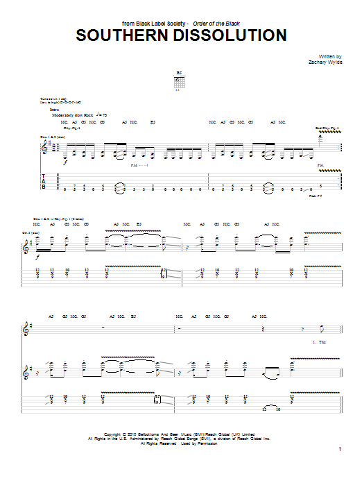Produktgalerie: Seite 1 von 1 Southern Dissolution, Black Label Society, Gitarre