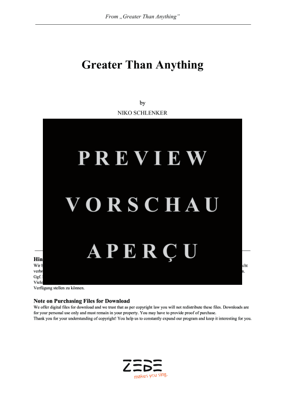 gallery: Greater Than Anything, , Gemischter Chor SAM/Solo opt. und Klavier