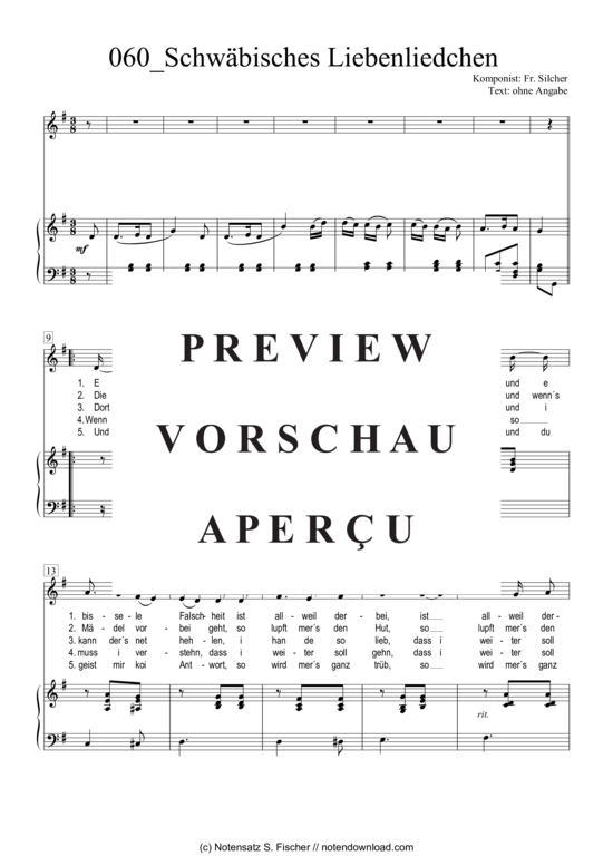 Product gallery: Page 2 of 3 Schwäbisches Liebenliedchen , , Piano and Voice
