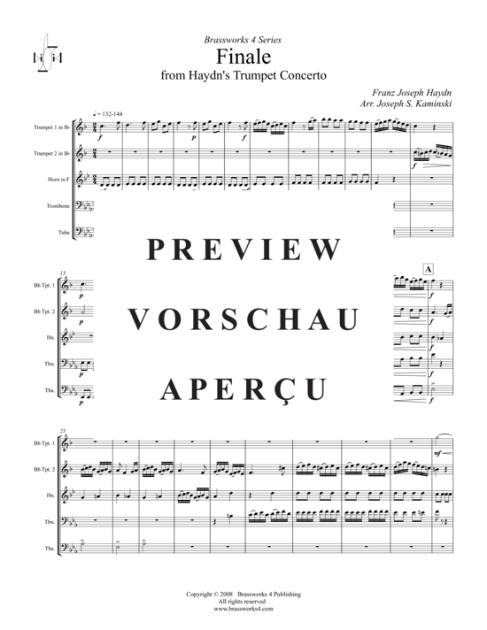 Produktgalerie: Seite 2 von 21 Finale aus Haydn’s Trompeten Concerto , , (Blechbläserquintett)