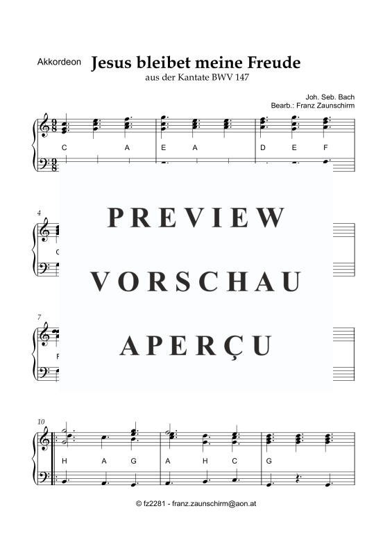 Product gallery: Page 6 of 8 Jesus bleibet meine Freude, , Treble Recorder and Accordion