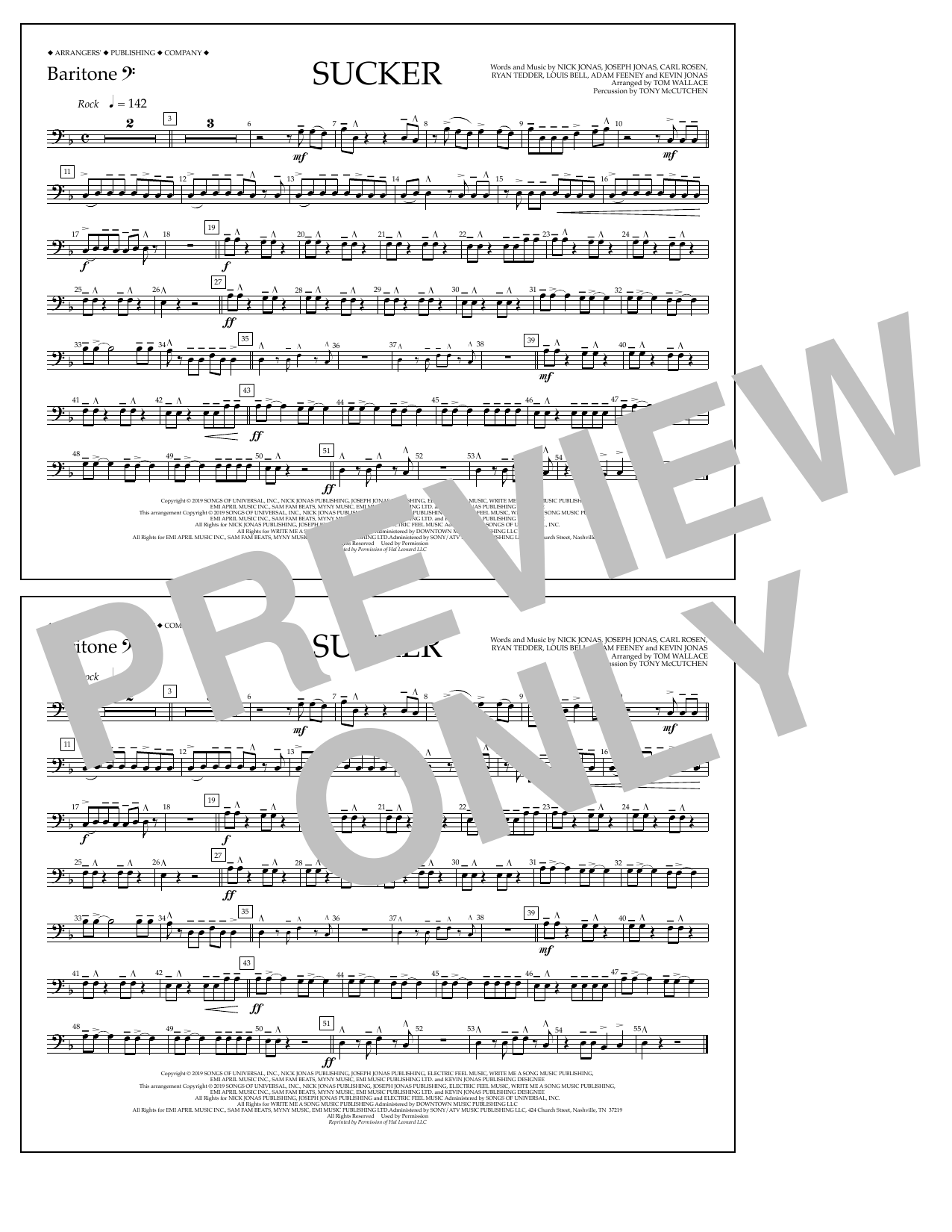 Product picture to: Sucker (arr. Tom Wallace) - Baritone B.C.