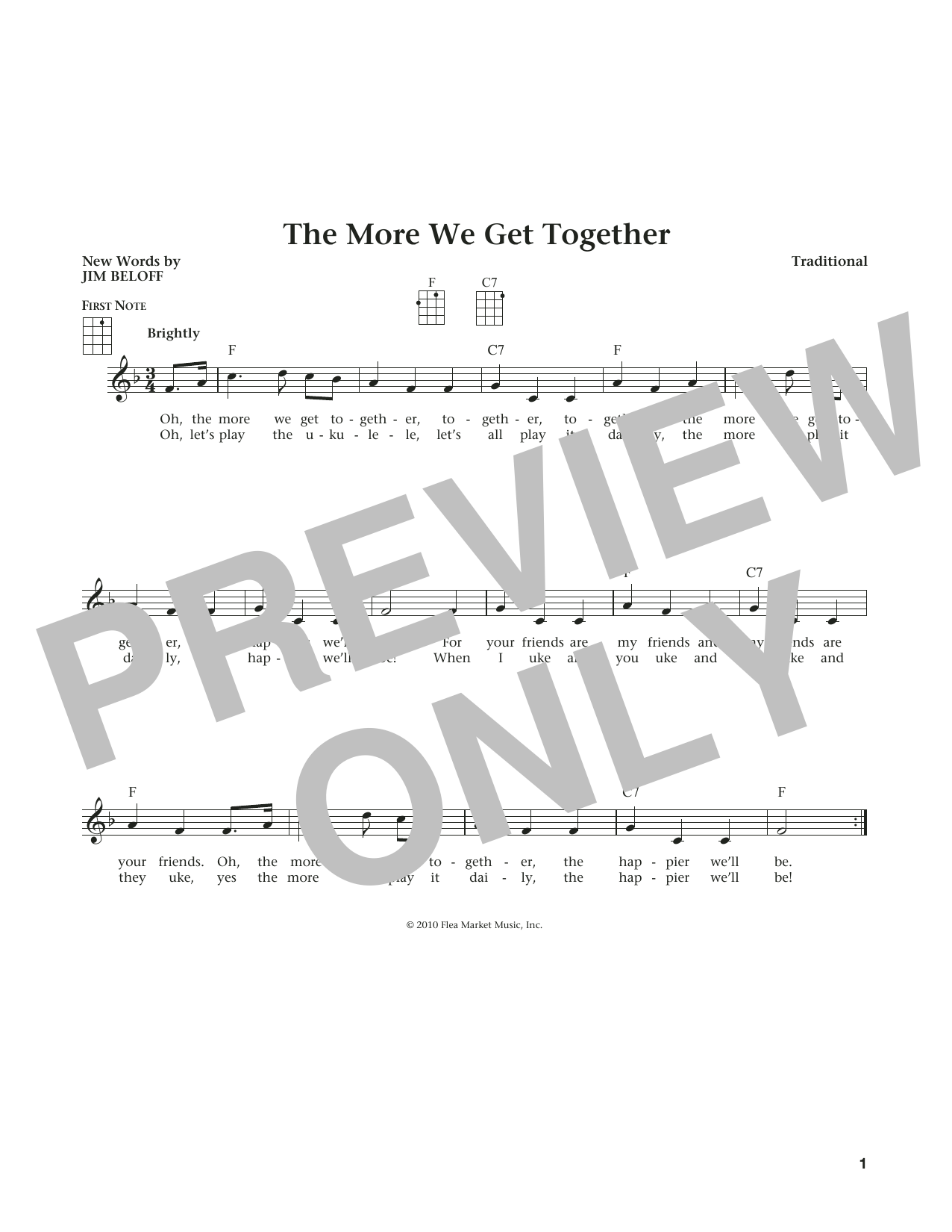 Product gallery: Page 1 of 1 More We Get Together (from The Daily Ukulele) (arr. Liz and Jim Beloff), German Folk Song