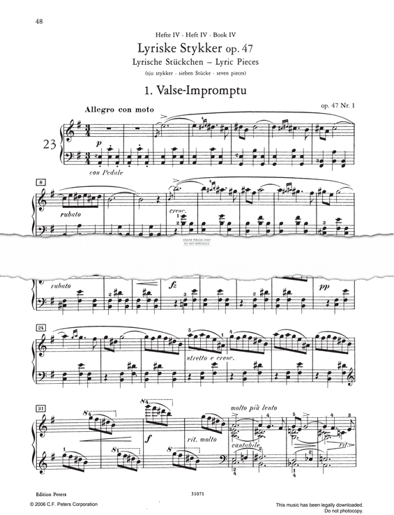 Produktgalerie: Seite 1 von 1 Valse-Impromptu Op. 47, Edvard Grieg, Klavier
