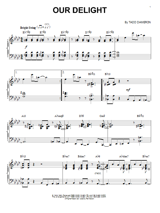 Product gallery: Page 1 of 1 Our Delight (arr. Brent Edstrom), Tadd Dameron