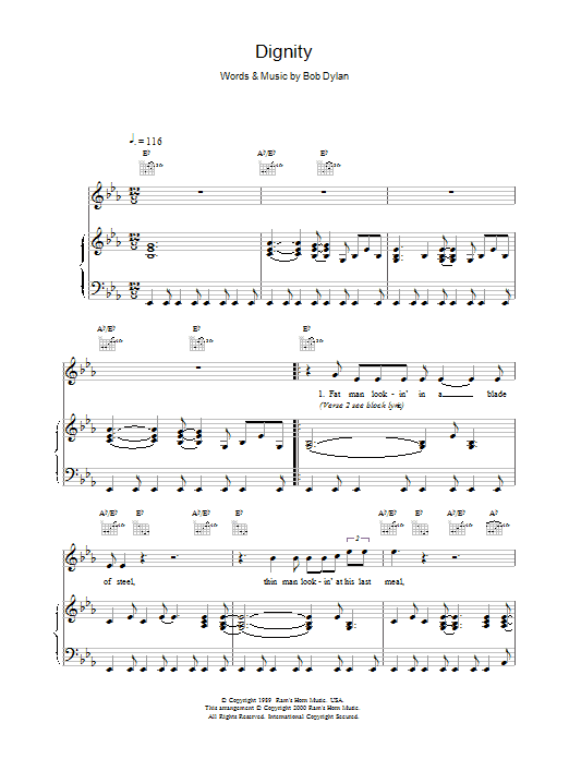 Produktgalerie: Seite 1 von 1 Dignity, Bob Dylan, Gesang, Gitarre, Klavier