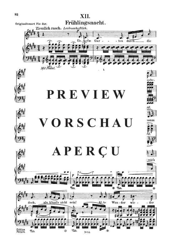 Product gallery: Page 2 of 3 Frühlingsnacht, Op.39 No.12, , Low Voice and Piano