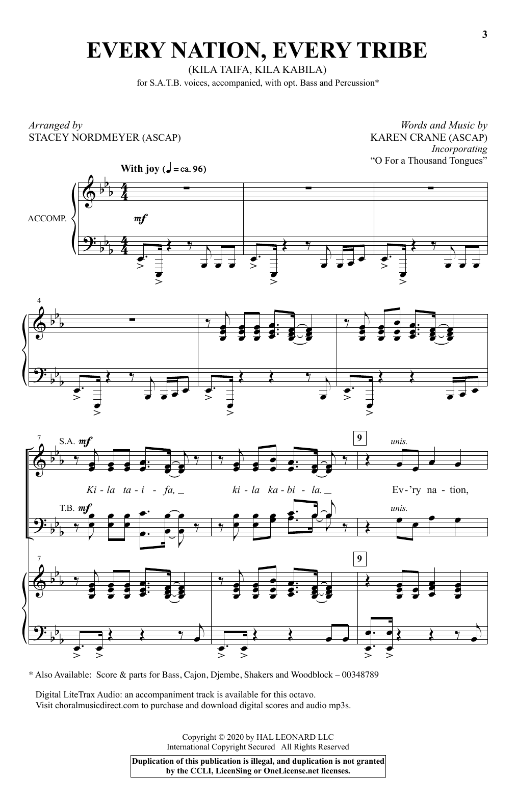 Product picture to: Every Nation, Every Tribe (Ki La Taifa, Kila Kabila) (arr. Stacey Nordmeyer)