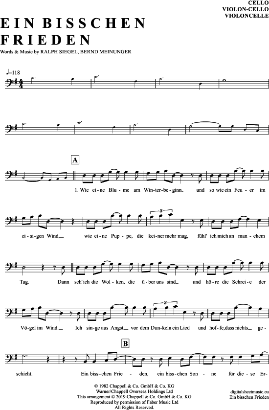 Produktgalerie: Seite 1 von 4 Ein Bisschen Frieden , Nicole, (Violon-Cello)