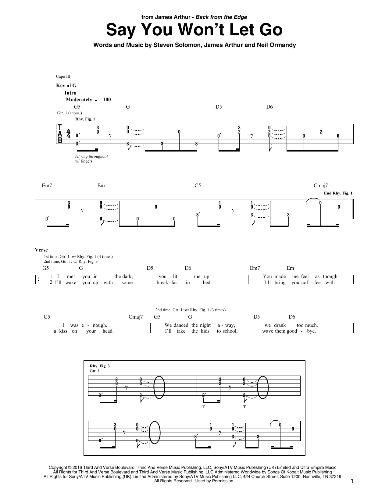Product gallery: Page 1 of 1 Say You Won't Let Go, James Arthur