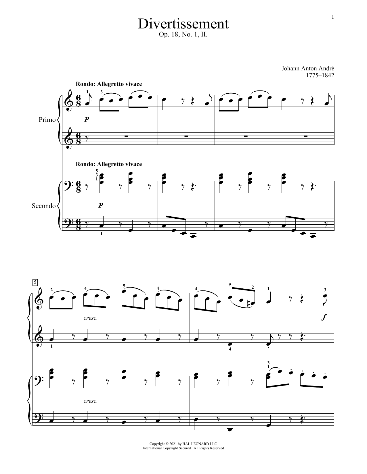 Produktbild zu: Divertissement, Op. 18, No. 1 (II. Rondo)