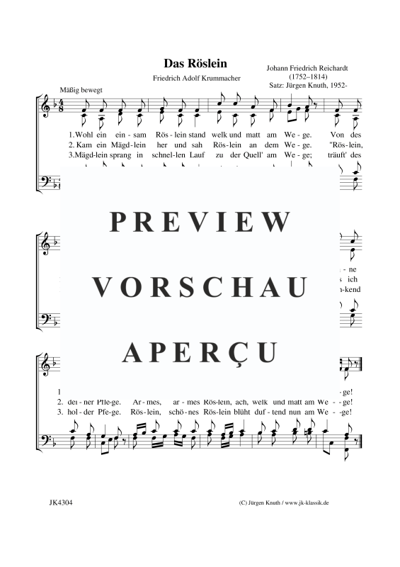 Produktbild zu: Das RösleinJohann Friedrich Reichardt