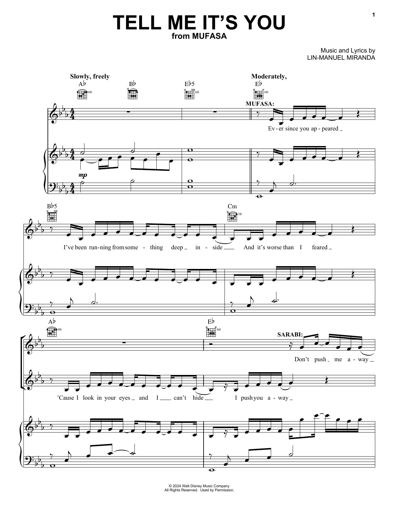 Produktbild zu: Tell Me It's You (from Mufasa: The Lion King)