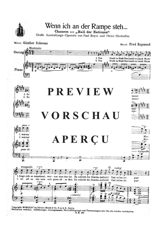 Produktgalerie: Seite 3 von 3 Wenn ich an der Rampe steh, , Klavier und Gesang