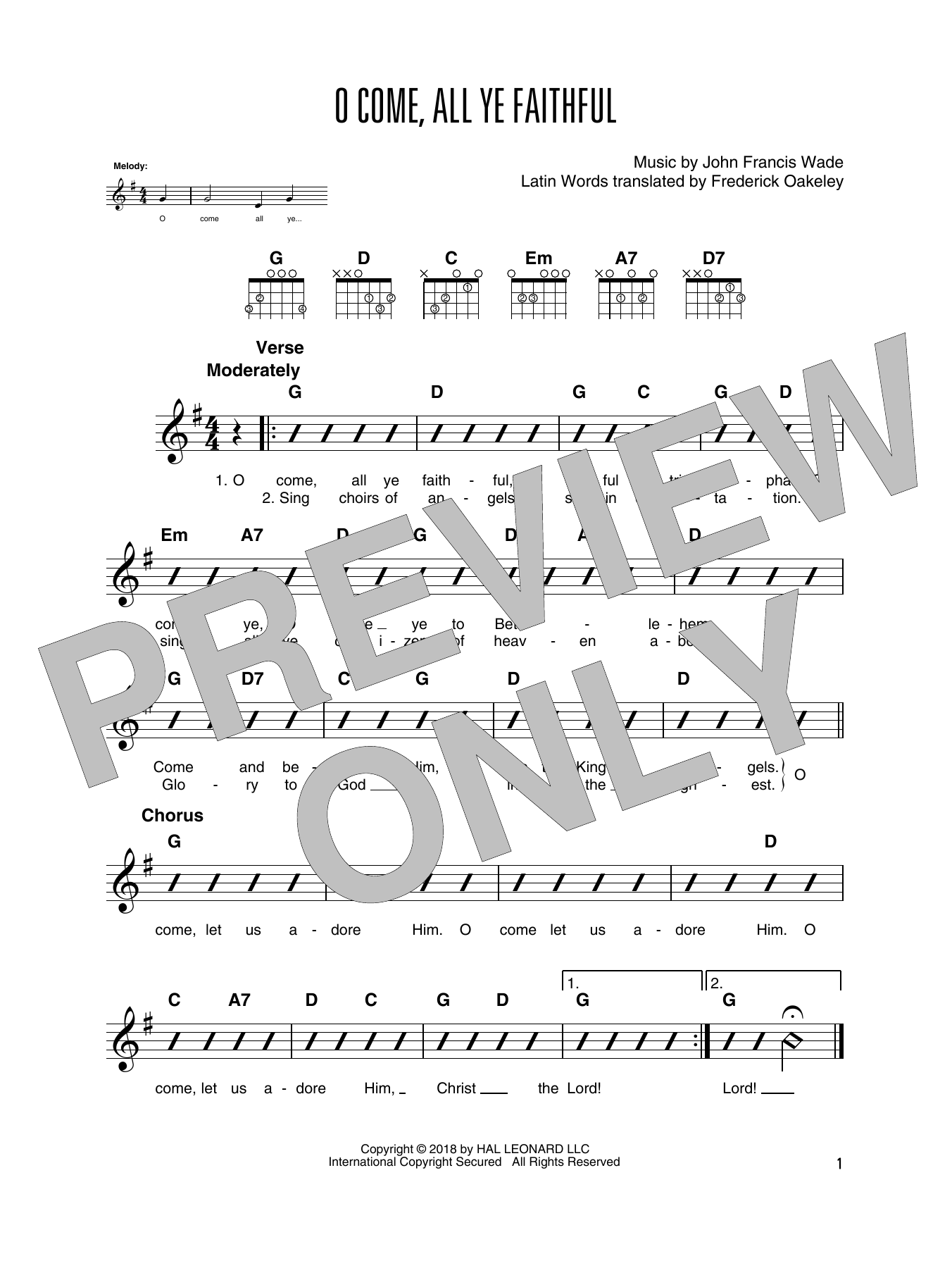 Produktbild zu: O Come, All Ye Faithful