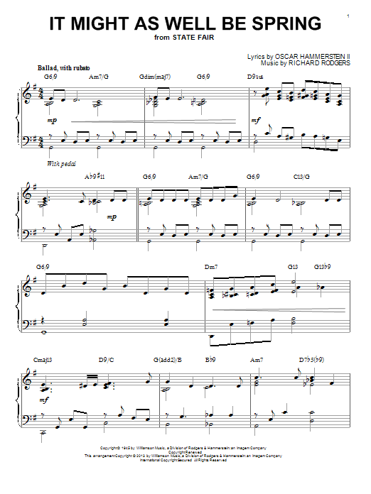 Product gallery: Page 1 of 1 It Might As Well Be Spring [Jazz version] (arr. Brent Edstrom), Rodgers & Hammerstein