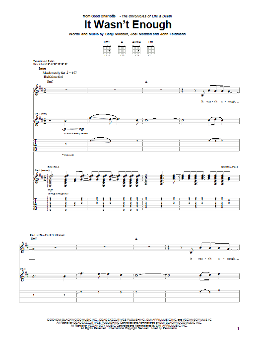 Produktgalerie: Seite 1 von 1 It Wasn't Enough, Good Charlotte, Gitarre