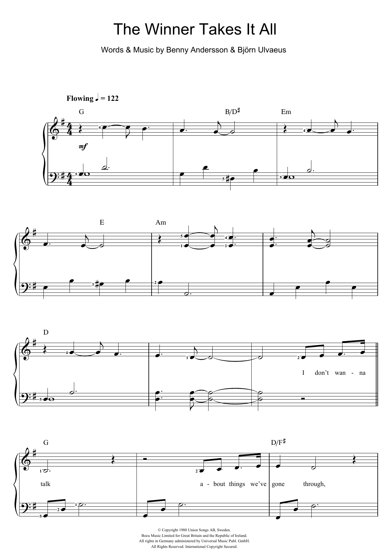 Product picture to:  The Winner Takes It All - ABBA