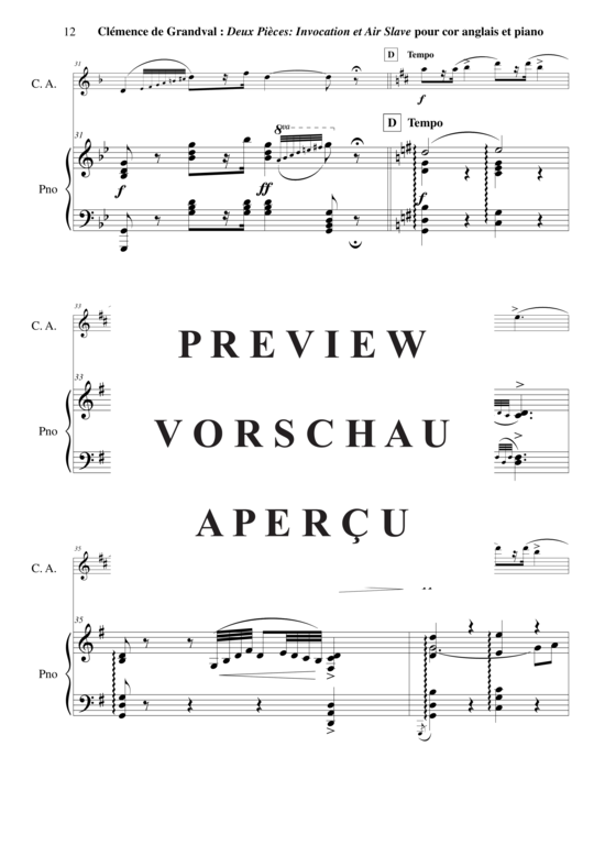gallery: Deux Pièces : Invocation et Air Slave , , (Englischhorn + Klavier)
