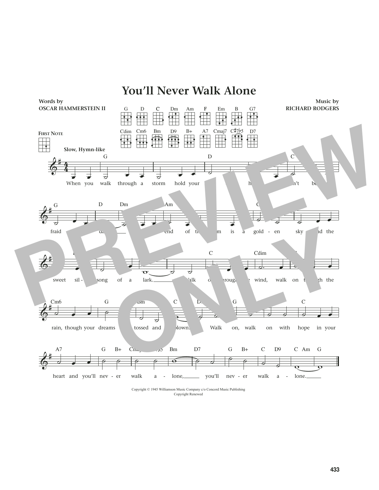 Produktgalerie: Seite 1 von 1 You'll Never Walk Alone (from Carousel) (from The Daily Ukulele) (arr. Jim Beloff), Rodgers & Hammerstein, Ukulele