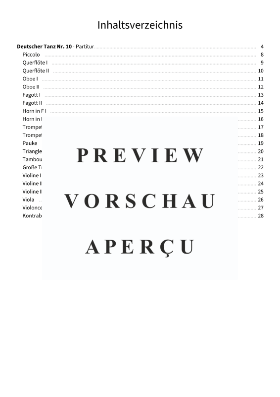 Produktgalerie: Seite 5 von 11 Deutscher Tanz Nr. 10, , Jugendkammerorchester