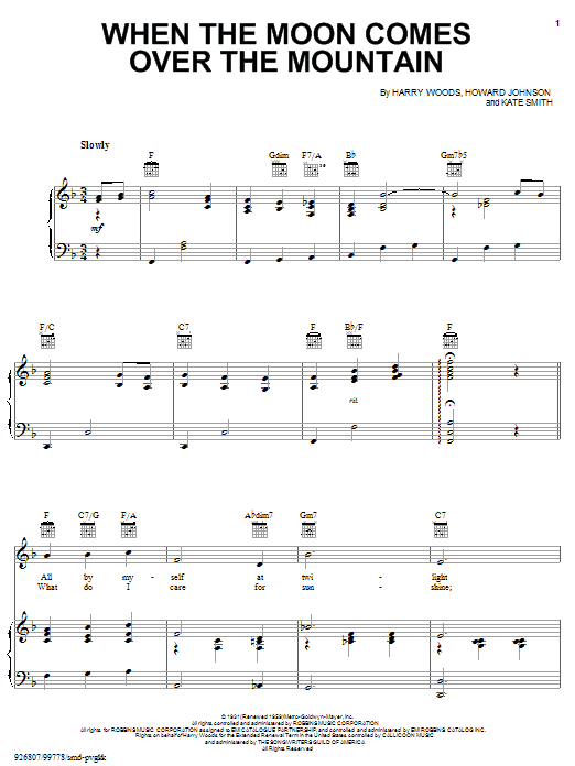 Product gallery: Page 1 of 1 When The Moon Comes Over The Mountain, Kate Smith