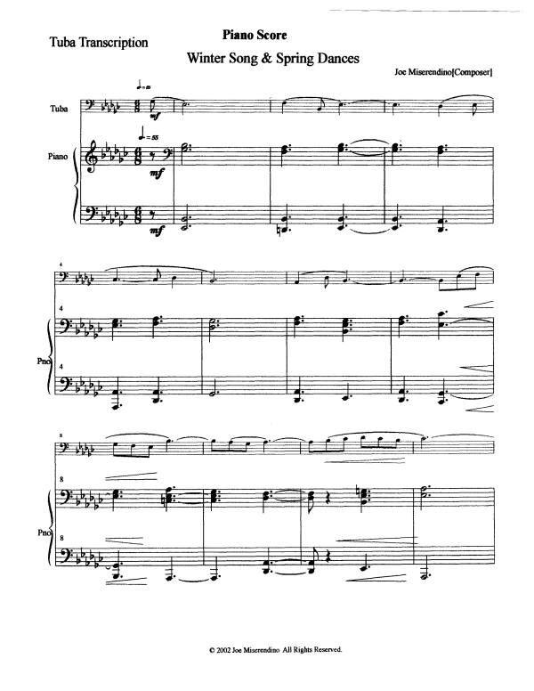 Product picture to: Winter Song and Spring DancesJoe Miserendino