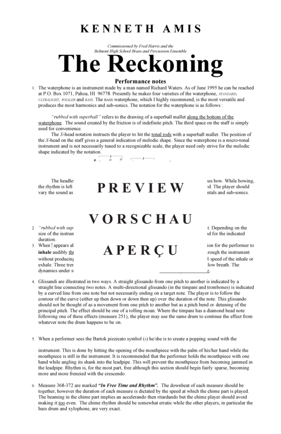 Produktgalerie: Seite 5 von 21 The Reckoning , , (Blechbläserensemble + Percussion)