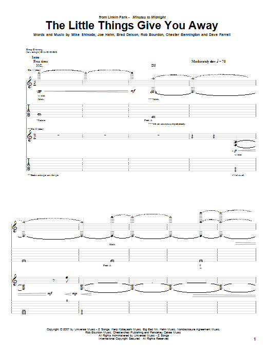 Produktgalerie: Seite 1 von 1 The Little Things Give You Away, Linkin Park, Gitarre