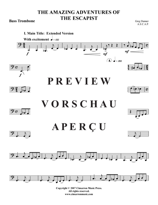 Product gallery: Page 13 of 21 The Amazing Adventures of "The Escapist" , , (Trombone ensemble)