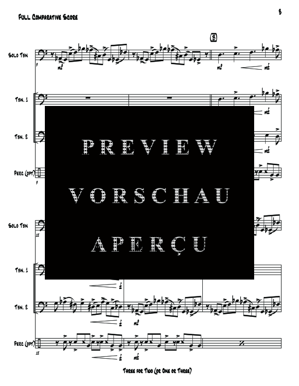 Product gallery: Page 9 of 11 Three for Two (or One or Three), , (Trombone trio solo trombone, 2x trombone percussion opt.)