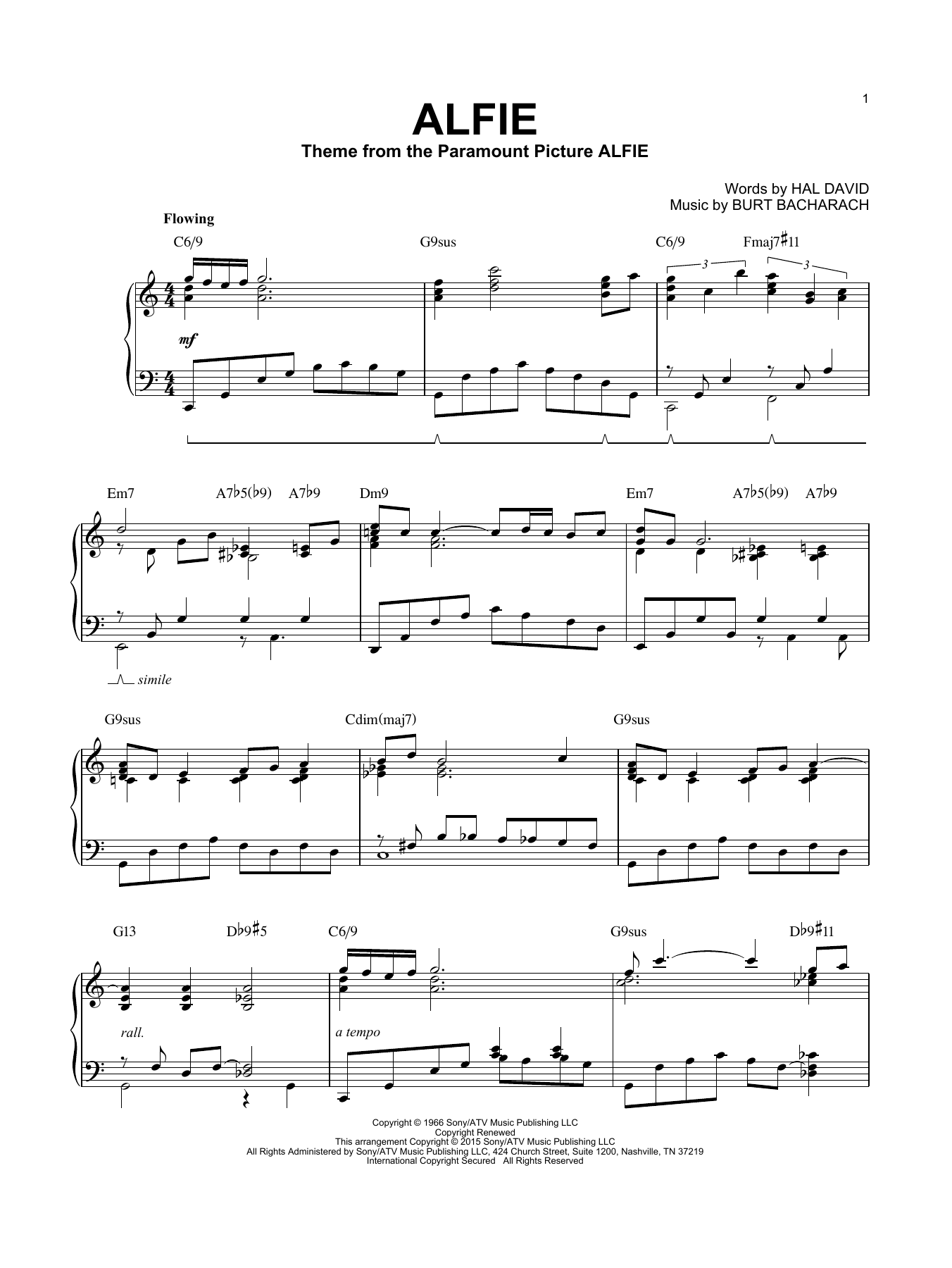 Product picture to: Alfie [Jazz version] (arr. Brent Edstrom)