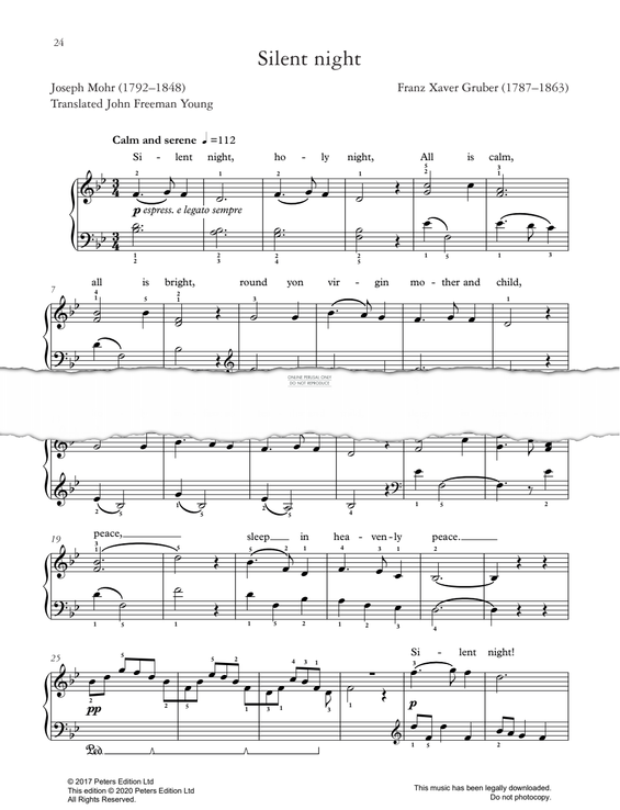 Produktgalerie: Seite 1 von 1 Silent Night, Franz Xaver Gruber, Gesang, Klavier