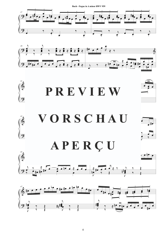 Produktgalerie: Seite 5 von 6 Fuge in A-Moll BWV 959, , Klavier Solo