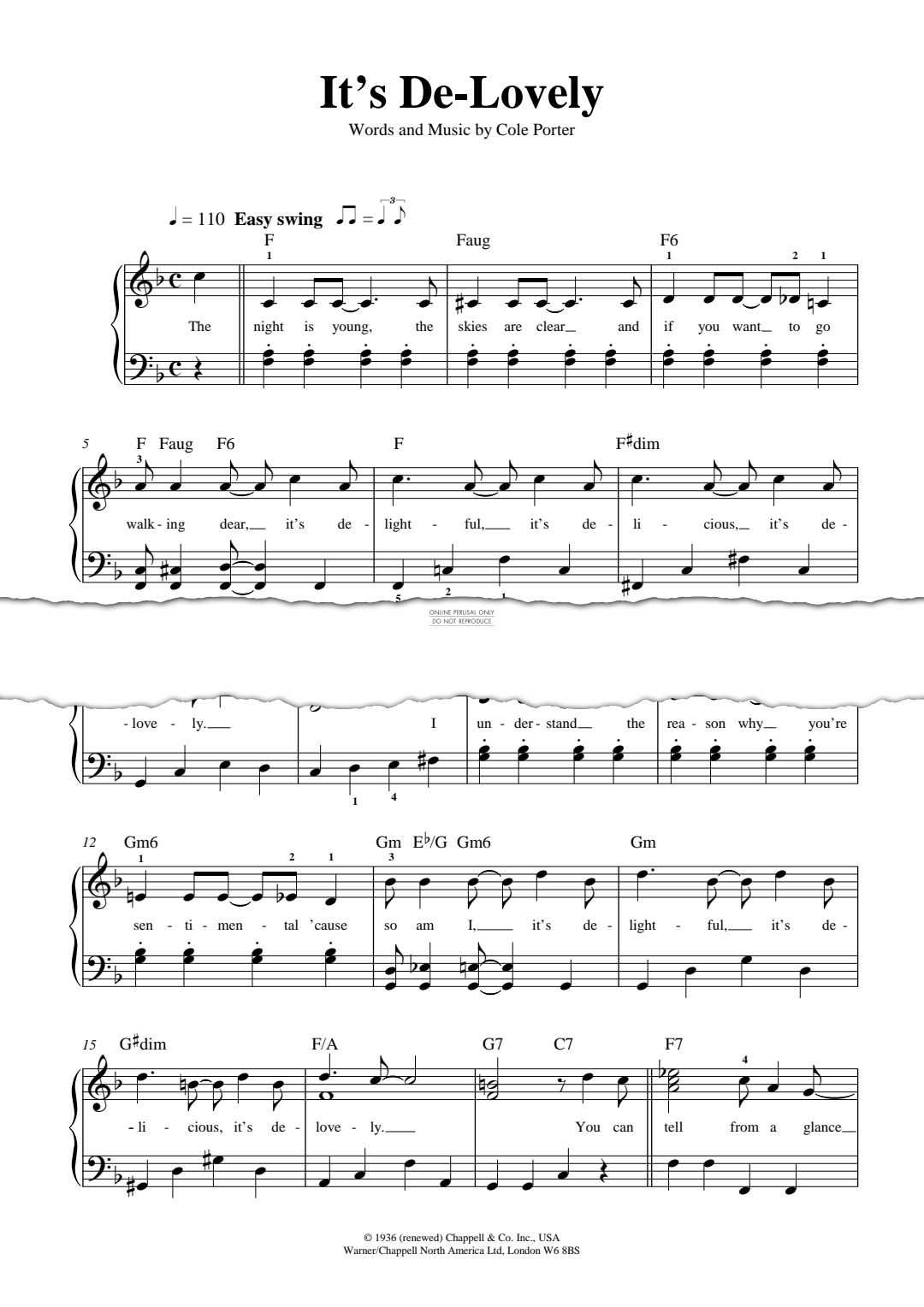 Produktgalerie: Seite 1 von 1 It's De-Lovely, Cole Porter, Gesang, Klavier