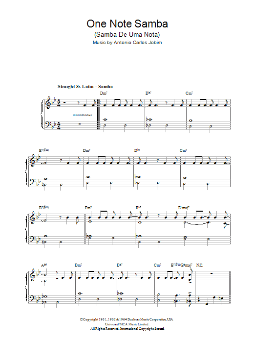 Product picture to: One Note Samba (Samba De Uma Nota)