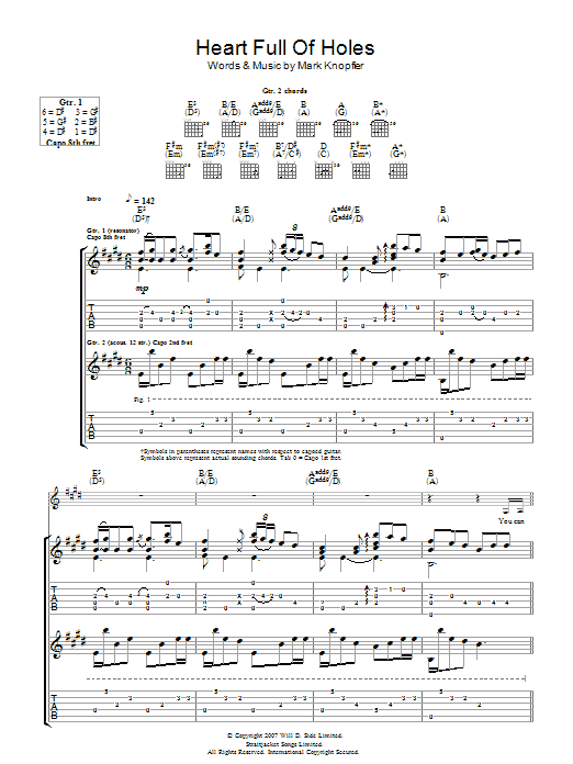 Produktgalerie: Seite 1 von 1 Heart Full Of Holes, Mark Knopfler, Gitarre