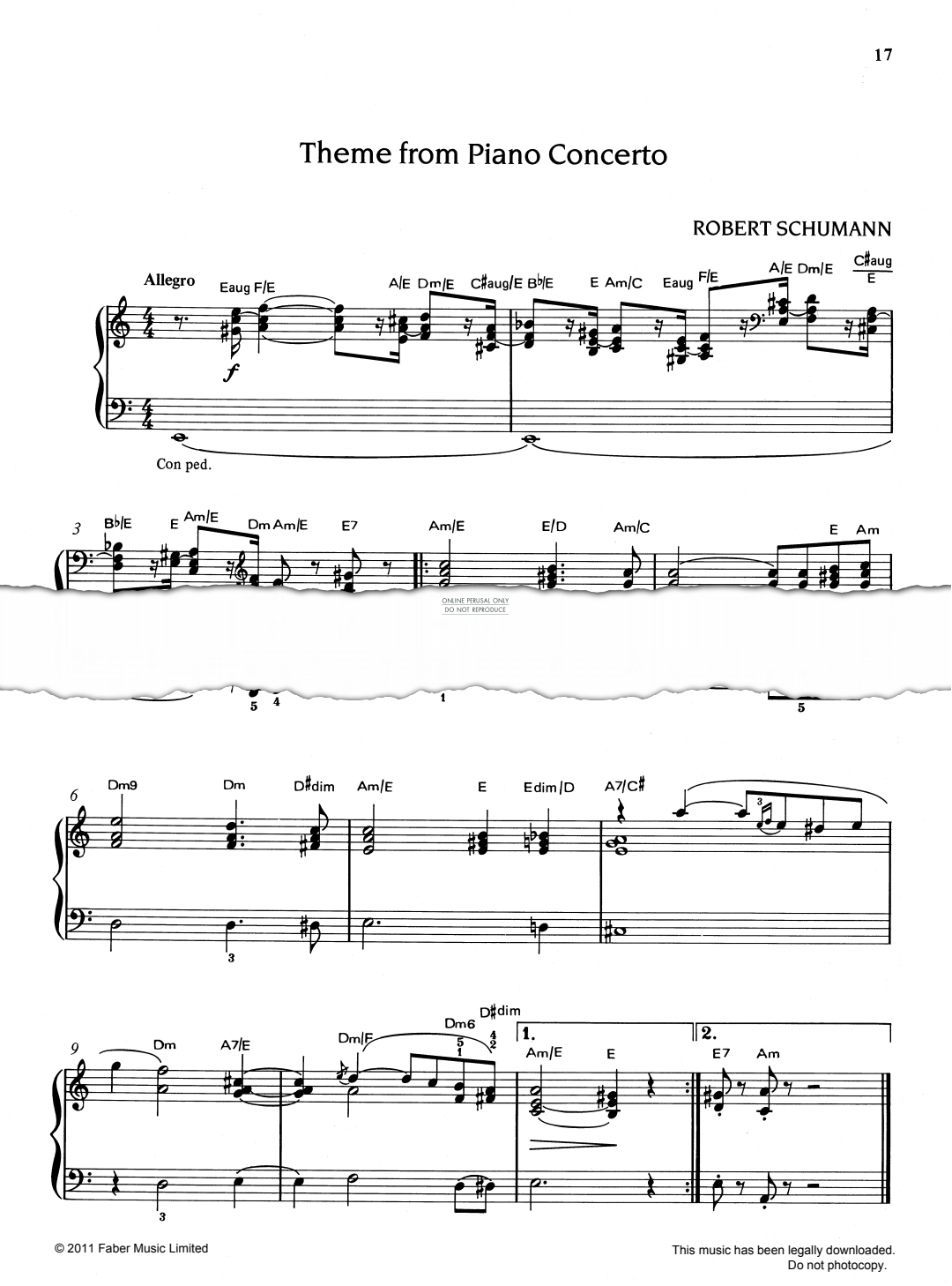 gallery: Theme from Piano Concerto, Robert Schumann, Klavier