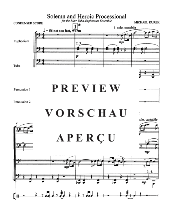 Produktgalerie: Seite 5 von 21 Solemn and Heroic Processional , , (Tuba Ensemble EEEETTTT + opt. Percussion)